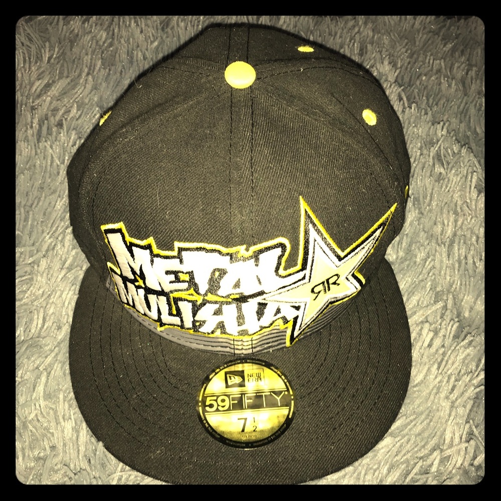 ☠️🏁HTF ROCKSTAR metal Mulisha NEW ERA fitted hat